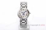 High Quality Replica LONGINES New Présence de Longines Moon Phase Ladies' Watch Stainless Steel Wave-Style Strap White With Roman Numerals & Moon Phase Function Face Dial Curved Stainless Steel Case Watch 30.5*9.4mm